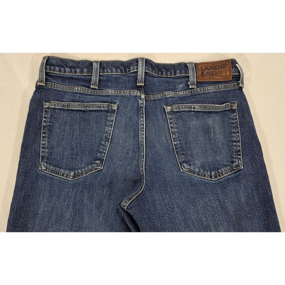 Lands End Mens Jeans Square Rigger Straight Leg Medium Wash Stretch Denim 35x26 - Picture 7 of 16